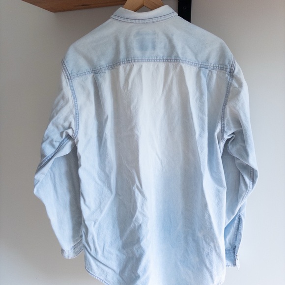 LEVIS Button up Denim Shirt light Blue Large western cowboy vintage - Picture 9 of 10
